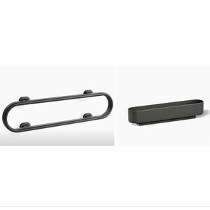 Kohler Belay Grab Bar Loop Matte Black 18" & Storage Tray Thunder Grey MSRP$814